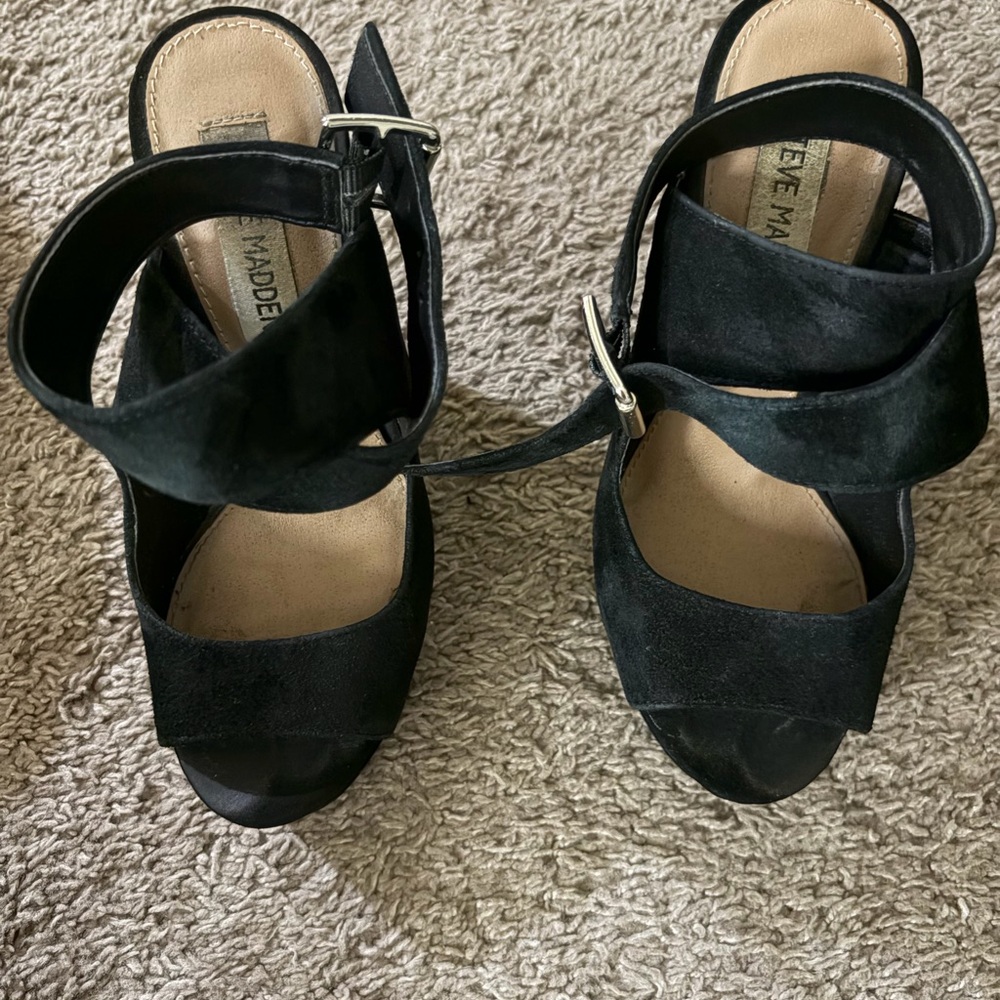 Steve Madden Black Strappy Heels